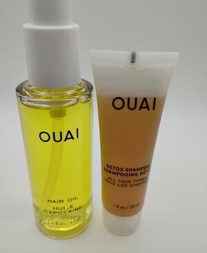 OUAI Yellow Hair Oil & Tan Detox Shampoo Duo